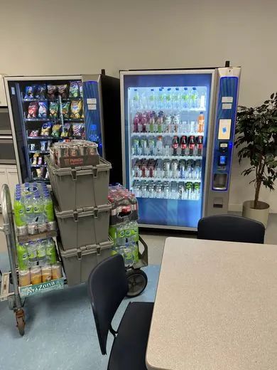 Glass front vending coolers for snacks and drinks