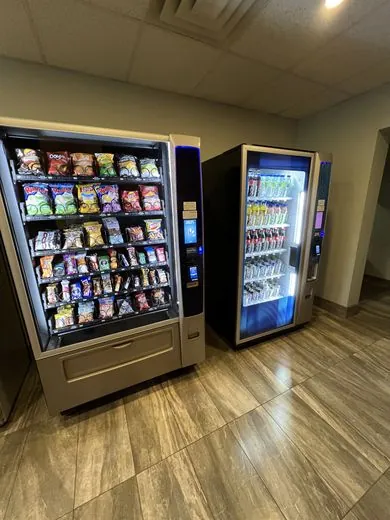 Fresh food and snack coolers in a breakroom